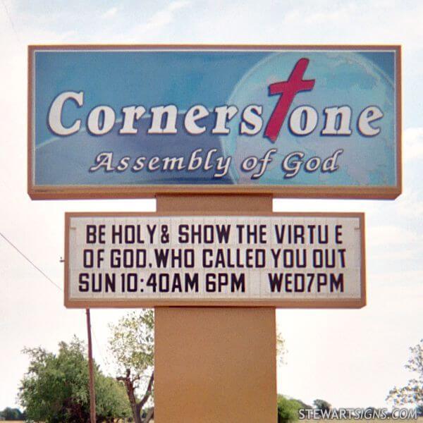 Church Sign for Cornerstone Assembly of God