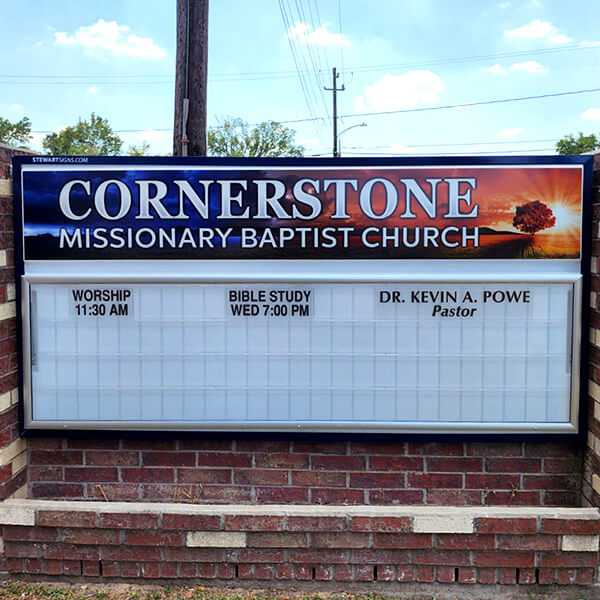 Church Sign for Cornerstone Missionary Baptist Church