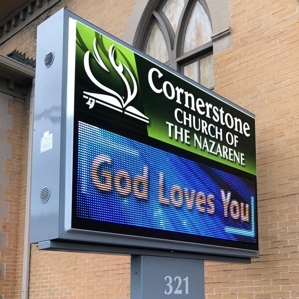 Church Sign for Cornerstone Church of the Nazarene