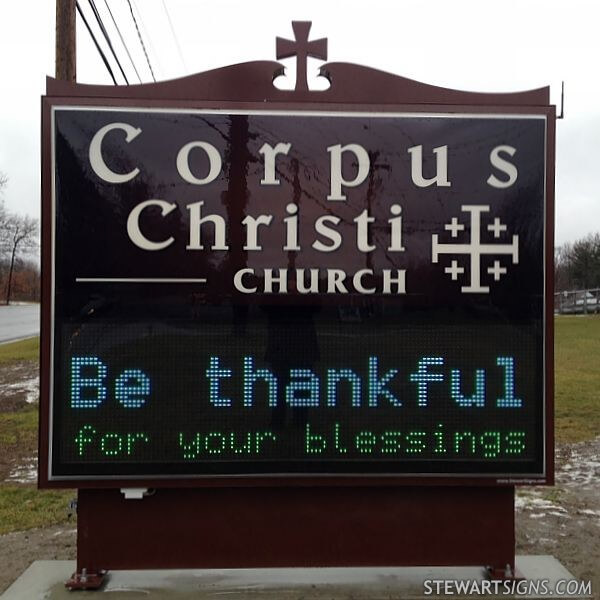 Church Sign for Corpus Christi Church