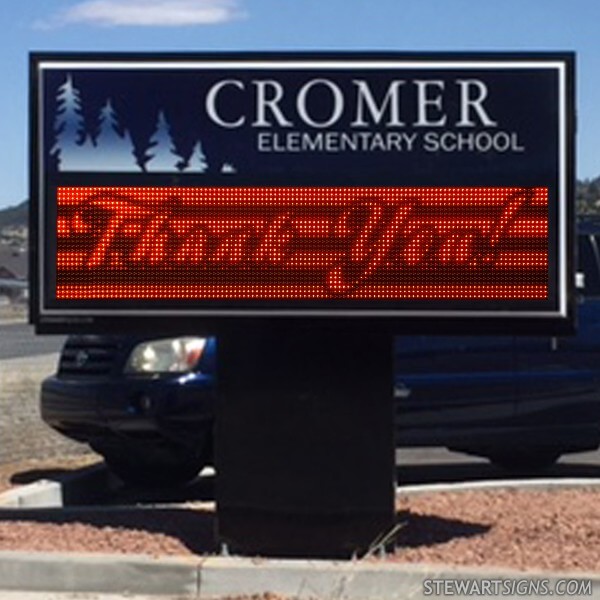 School Sign for Cromer Elementary School