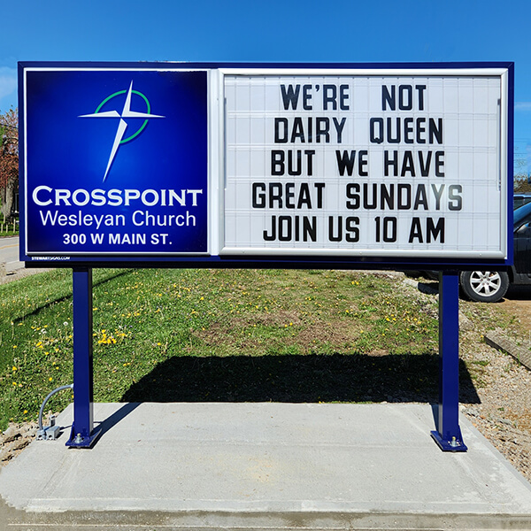 Church Sign for Crosspoint Wesleyan Church