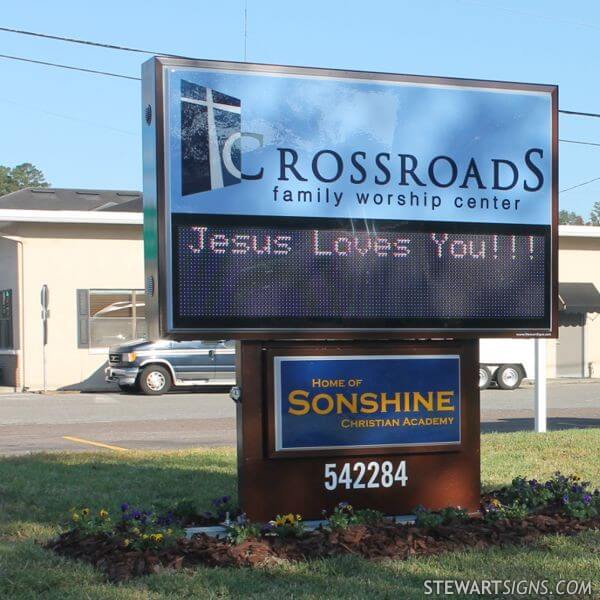 Church Sign for Crossroads Family Worship Center