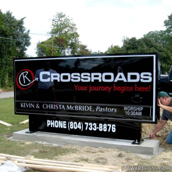 Church Sign for Crossroads Church