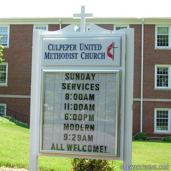 Church Sign for Culpeper United Methodist Church