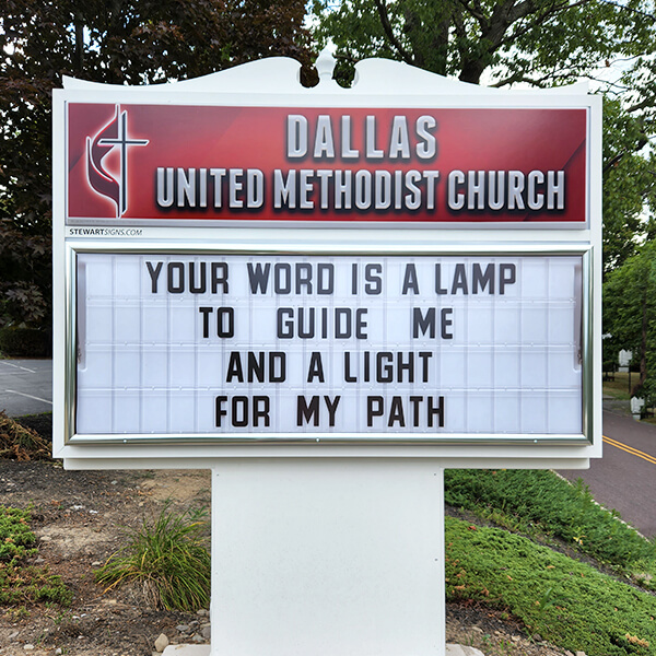 Church Sign for Dallas United Methodist Church