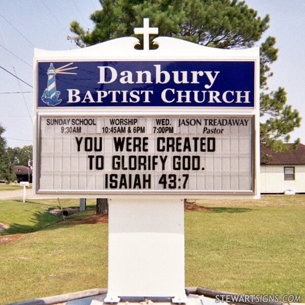 Church Sign for Danbury Baptist Church