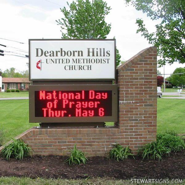 Church Sign for Dearborn Hills United Methodist Church