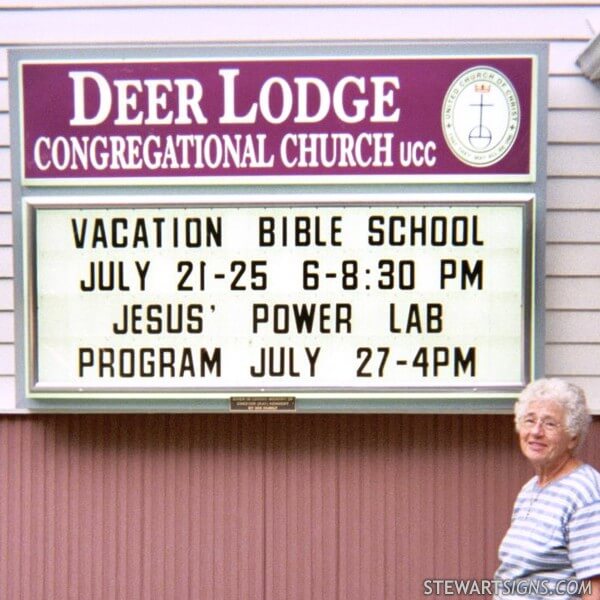 Church Sign for Deer Lodge United Church of Christ