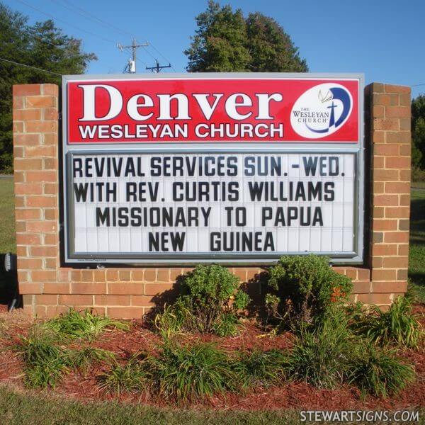 Church Sign for Denver Wesleyan Church