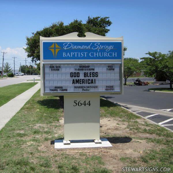 Church Sign for Diamond Springs Baptist Church