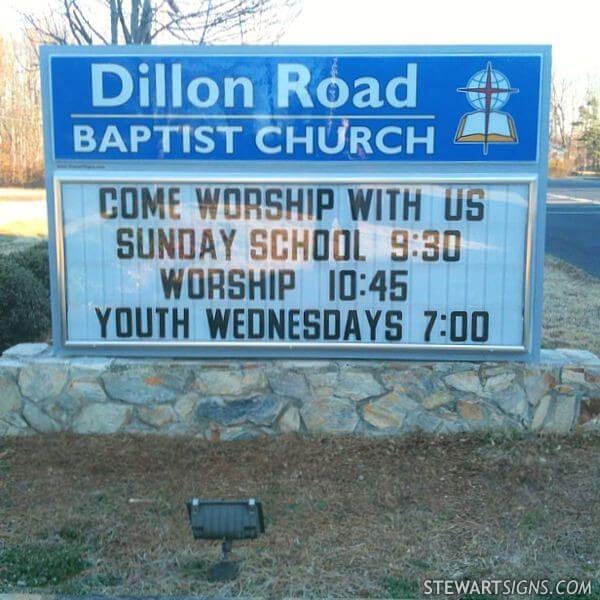 Church Sign for Dillon Road Baptist Church