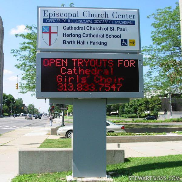 Church Sign for Diocese of Michigan Episcopal Church Center
