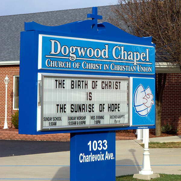 Church Sign for Dogwood Chapel Church of Christian Union