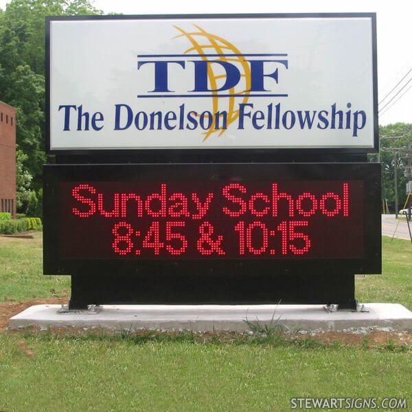 Church Sign for The Donelson Fellowship Baptist Church