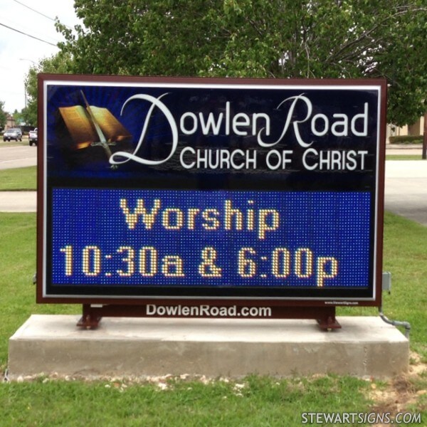 Church Sign for Dowlen Road Church of Christ