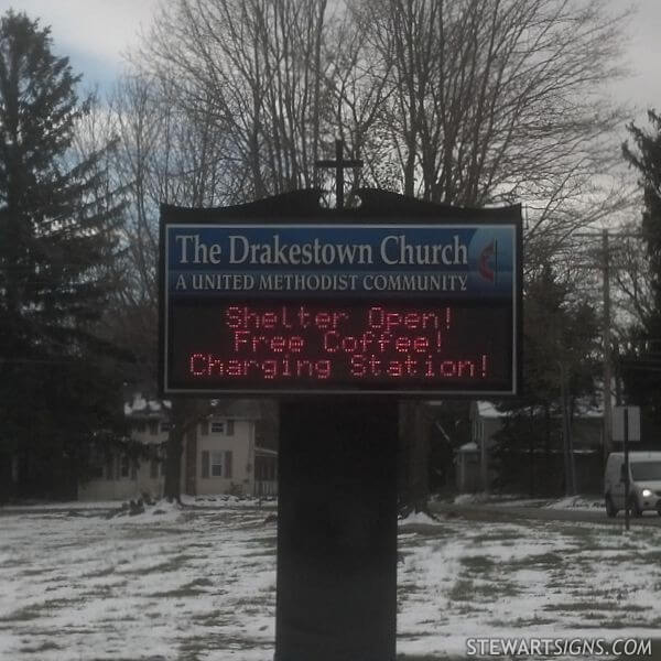 Church Sign for Drakestown United Methodist Church