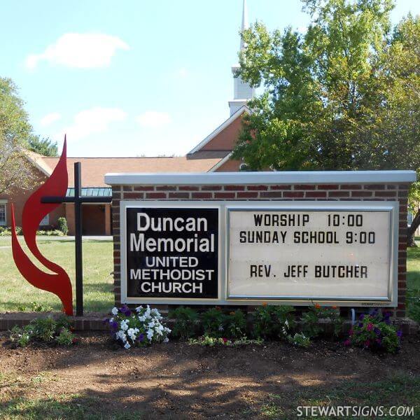 Church Sign for Duncan Memorial United Methodist Church
