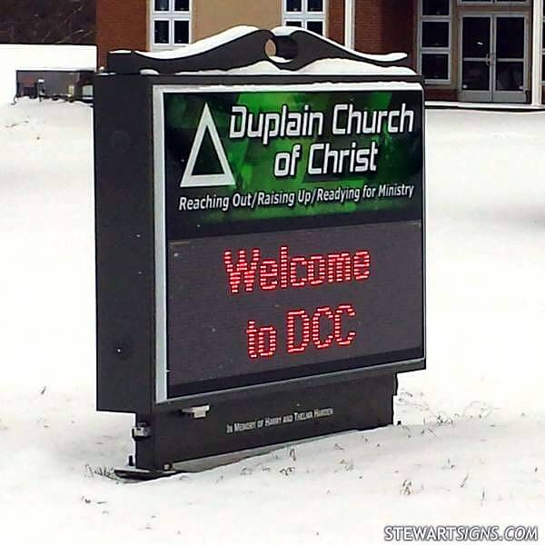 Church Sign for Duplain Church of Christ