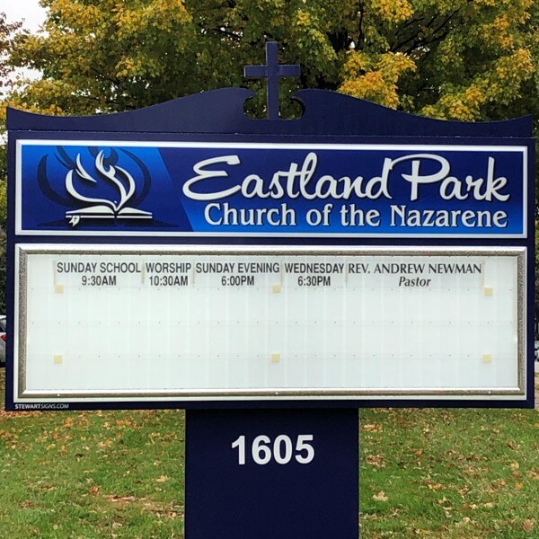 Church Sign for Eastland Park Church of the Nazarene