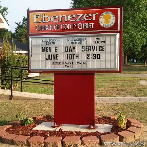 Church Sign for Ebenezer Church of God in Christ