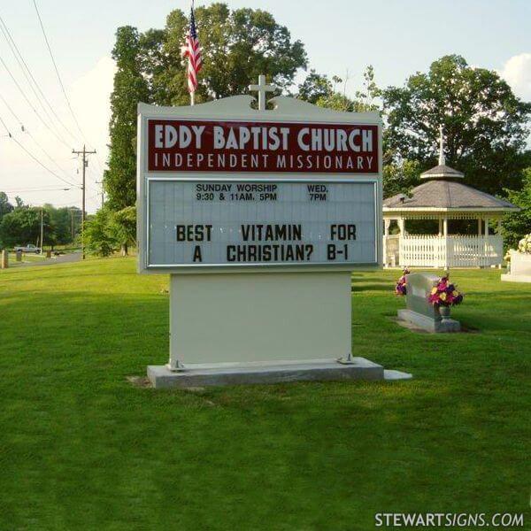 Church Sign for Eddy Missionary Baptist Church