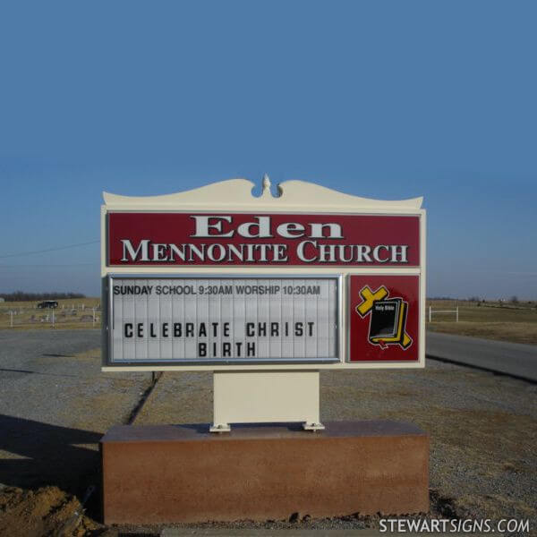 Church Sign for Eden Mennonite Church