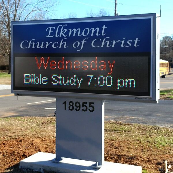 Church Sign for Elkmont Church of Christ