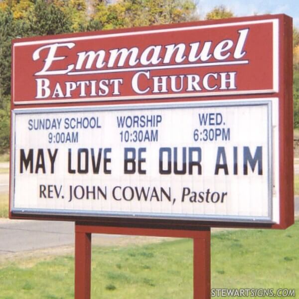 Church Sign for Emmanuel Baptist Church