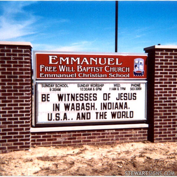 Church Sign for Emmanuel Free Will Baptist Church