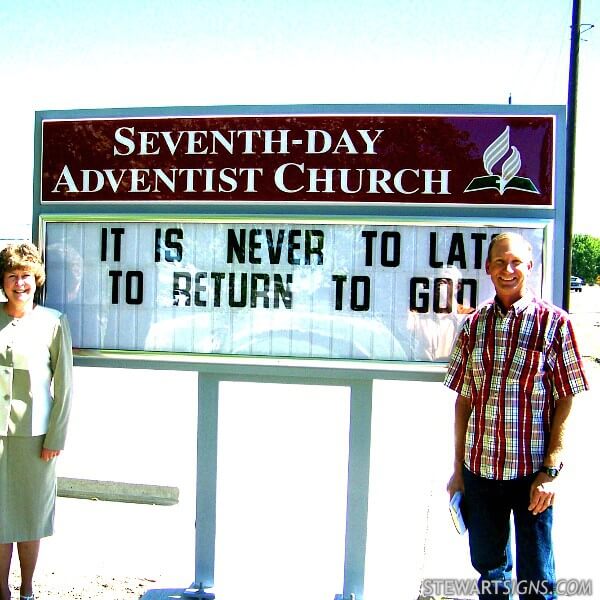 Church Sign for Seventh-day Adventist Church