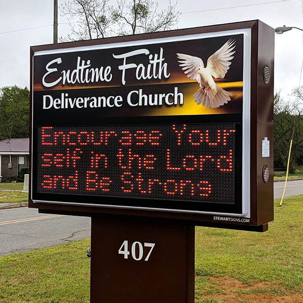 Church Sign for Endtime Faith Deliverance Church