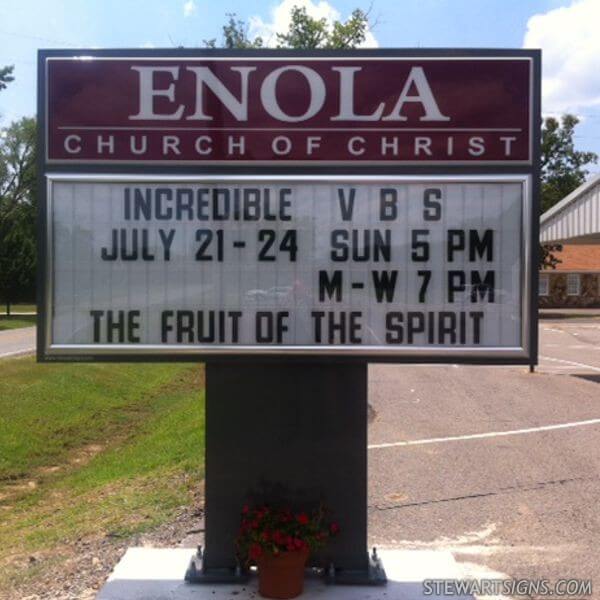 Church Sign for Enola Church of Christ