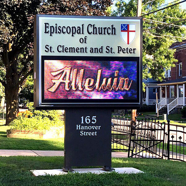 Church Sign for Episcopal Church of St. Clement & St. Peter