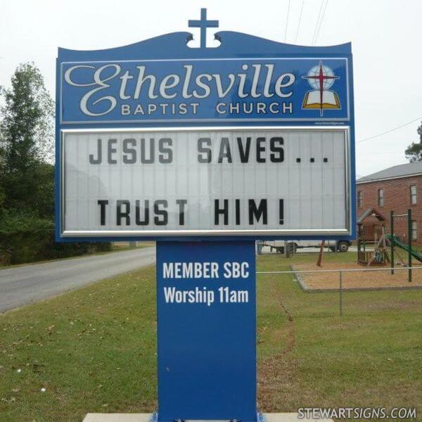 Church Sign for Ethelsville Baptist Church
