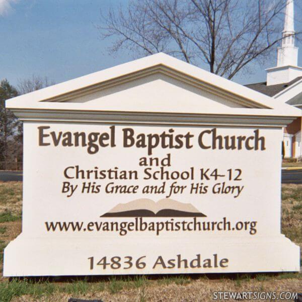 Church Sign for Evangel Baptist Church