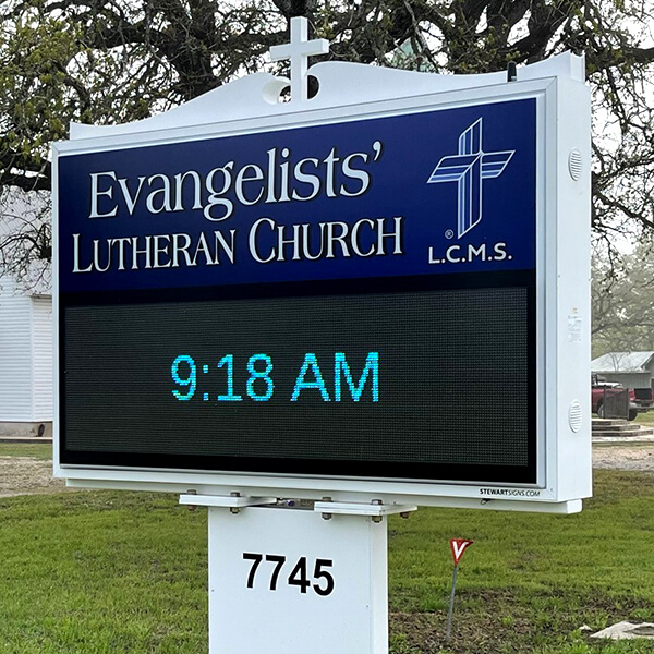 Church Sign for Evangelists' Lutheran Church