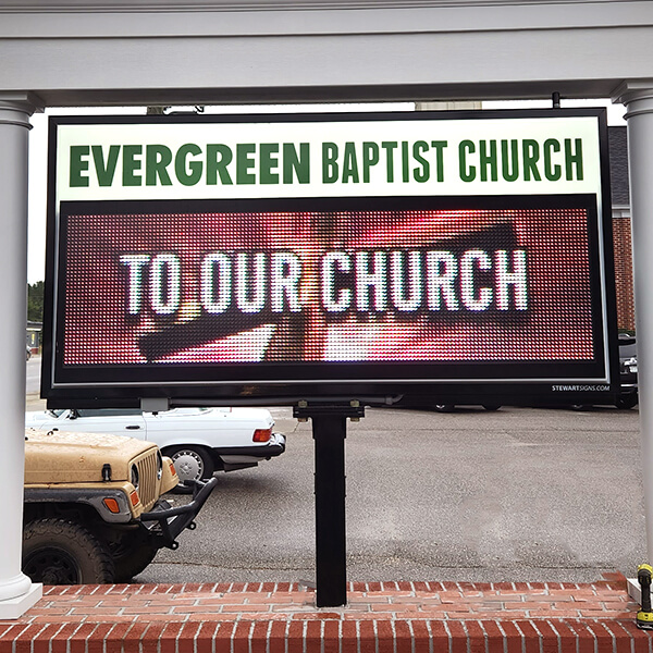 Church Sign for Evergreen Baptist Church