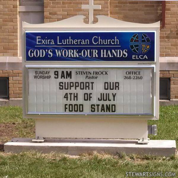 Church Sign for Exira Lutheran Church