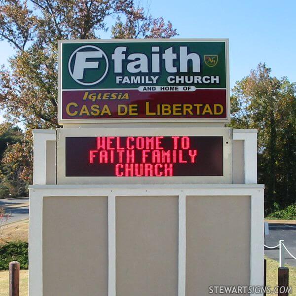 Church Sign for Faith Family Church / Iglesia Casa De Libertad