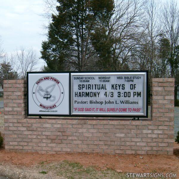 Church Sign for Faith and Power Ministries