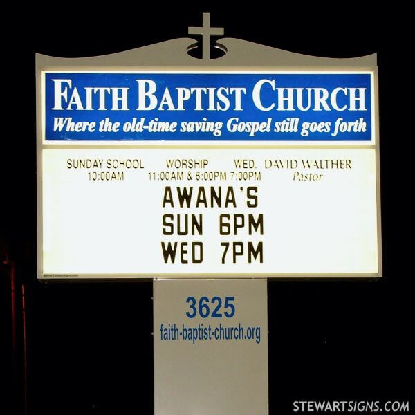 Church Sign for Faith Baptist Church