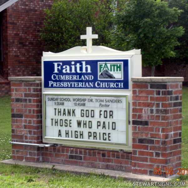 Church Sign for Faith Cumberland Presbyterian Church