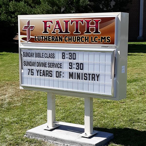 Church Sign for Faith Lutheran Church