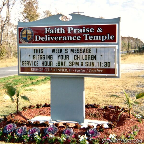Church Sign for Faith Praise and Deliverance Temple