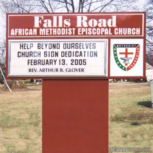 Church Sign for Falls Road African Methodist Episcopal Church