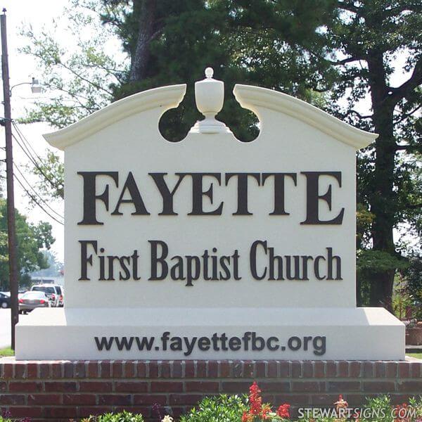 Church Sign for Fayette First Baptist Church
