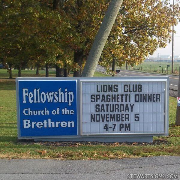 Church Sign for Fellowship Church of the Brethren