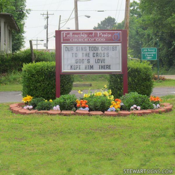 Church Sign for Fellowship of Praise Church of God