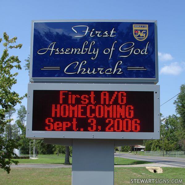 Church Sign for First Assembly of God Church